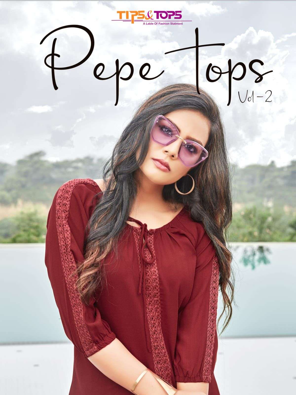 tips & tops pepe tops vol 2 designer fancy ladies western short top