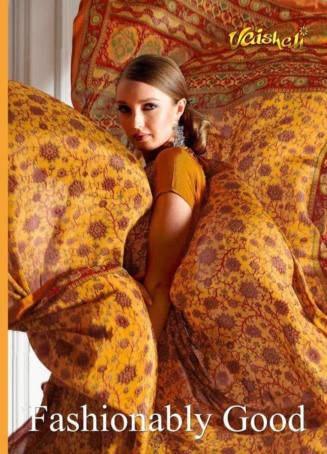 vaishali fashions fashionably good silk crepe printed sarees wholesale 
