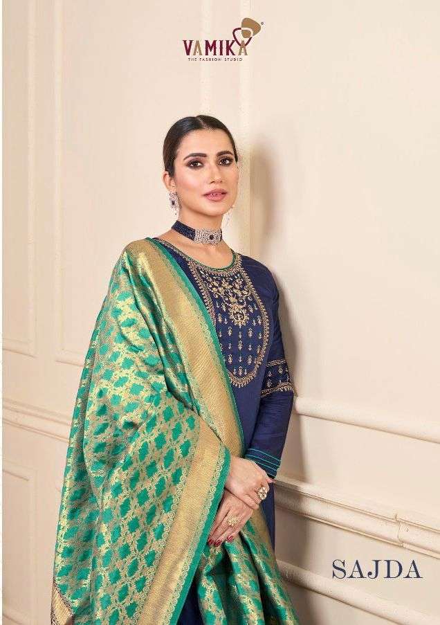 vamika sajda readymade three pc top bottom with dupatta set 