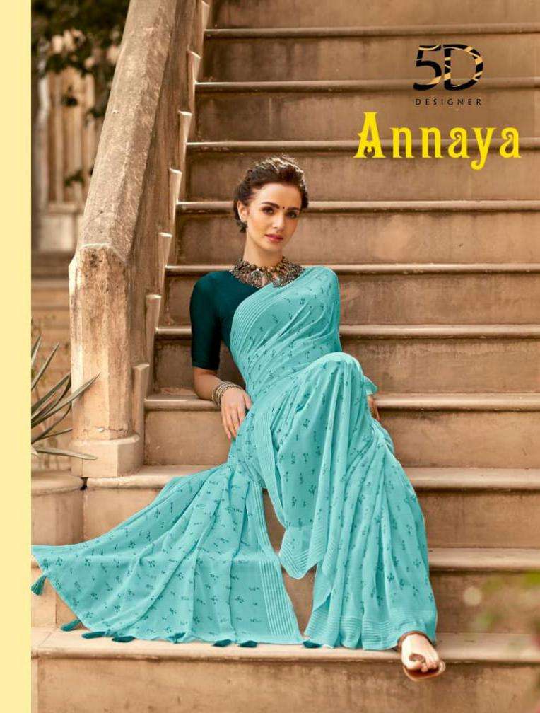 5d designer annaya georgette saree with border 