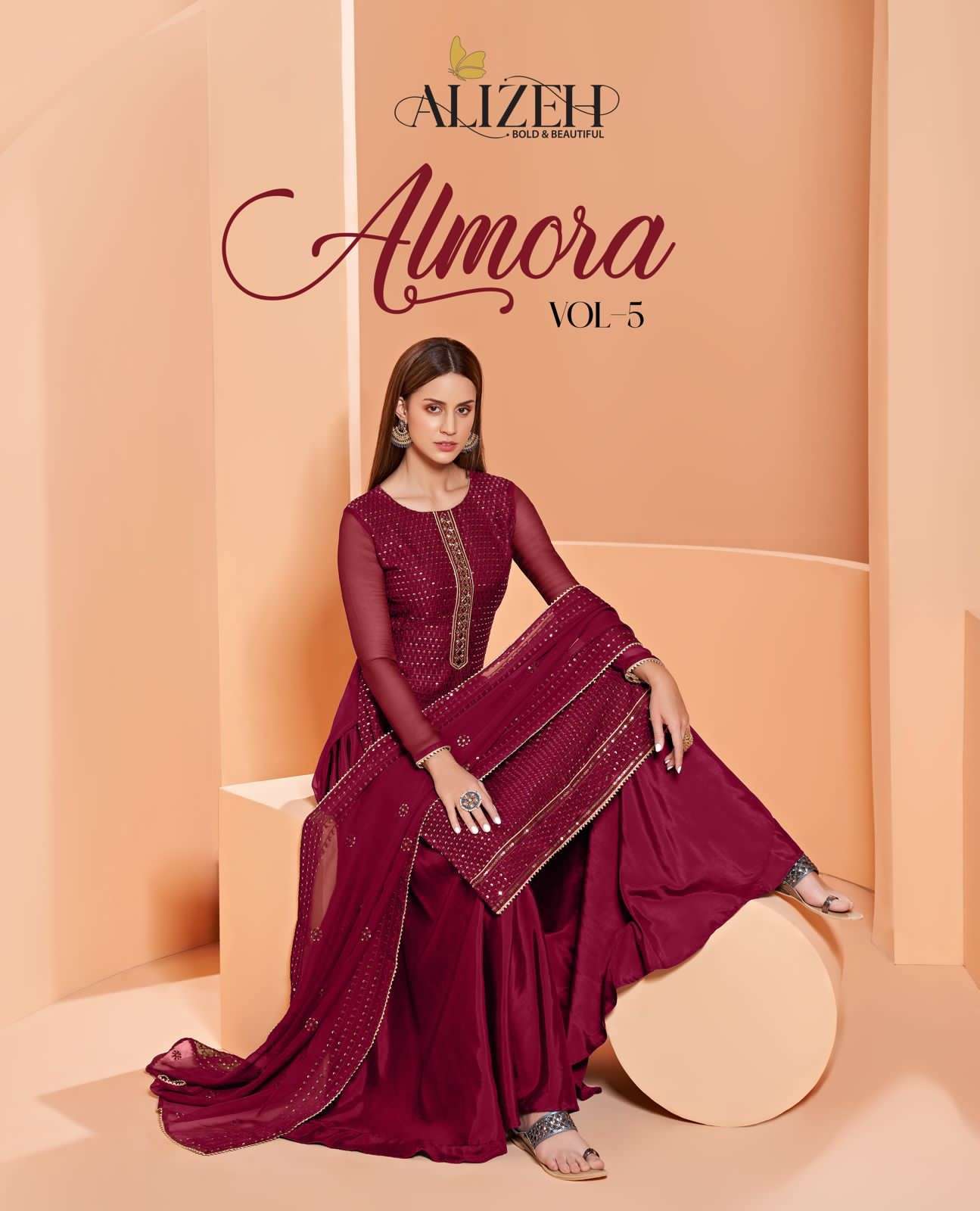 almora vol 5 by alizeh georgette sequence work classy fancy suits