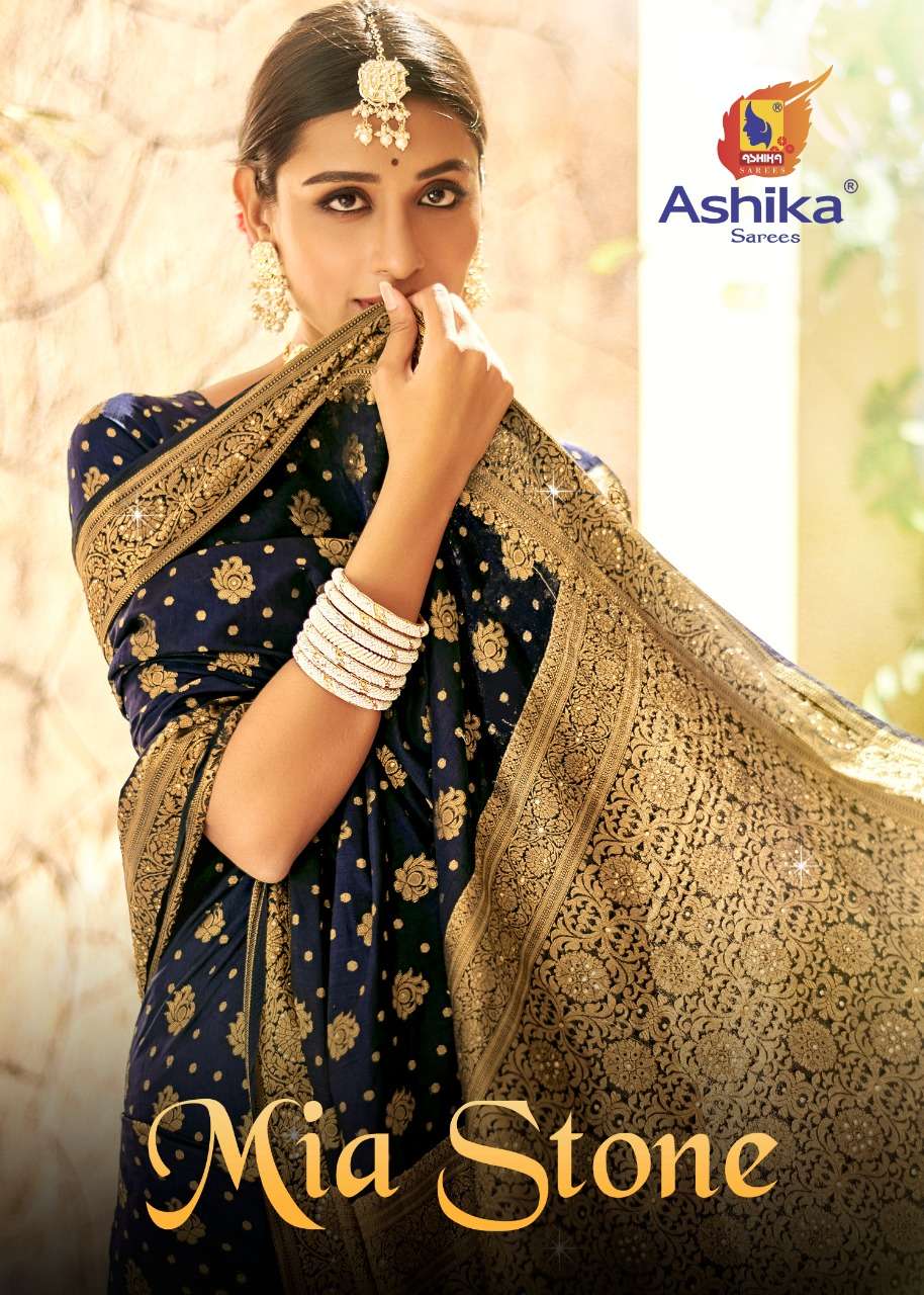 ashika mia stone silk saree with stone work wholesaler in mumbai surat 