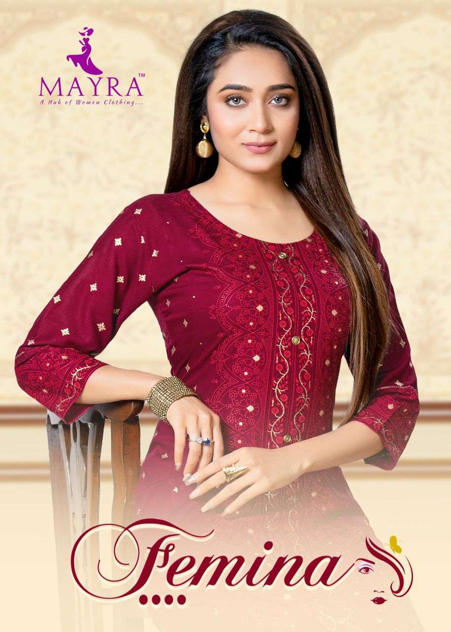 FEMINA BY MAYRA HEAVY  RAyon slub 14KG with Screen foil  print with Stiching pattern