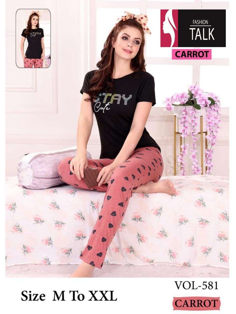 FT CARROT VOL.581 HEAVY HOSIERY COTTON NIGHT SUIT CATALOG WHOLESALER BEST RATE