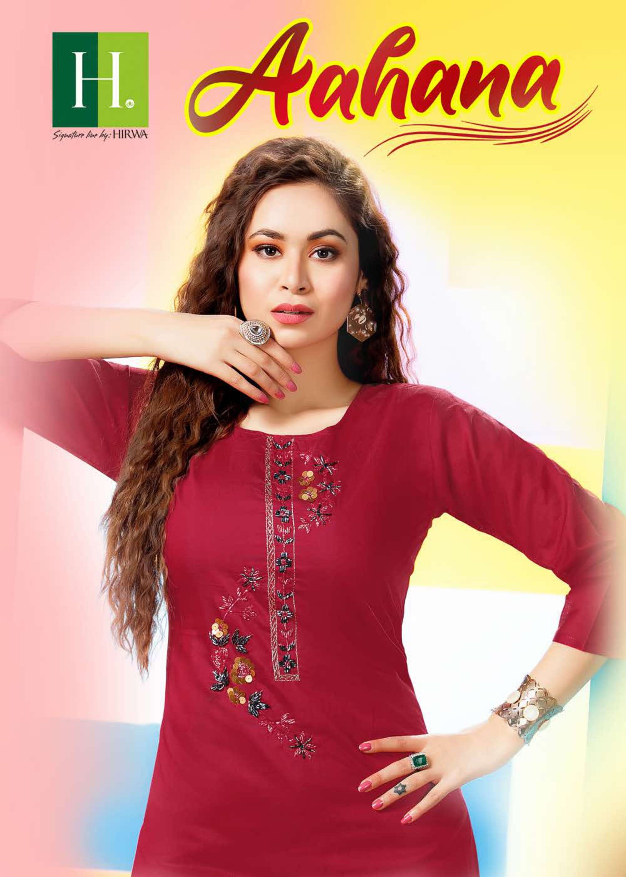 hirwa aahana kurti with pant set best rates supplier 