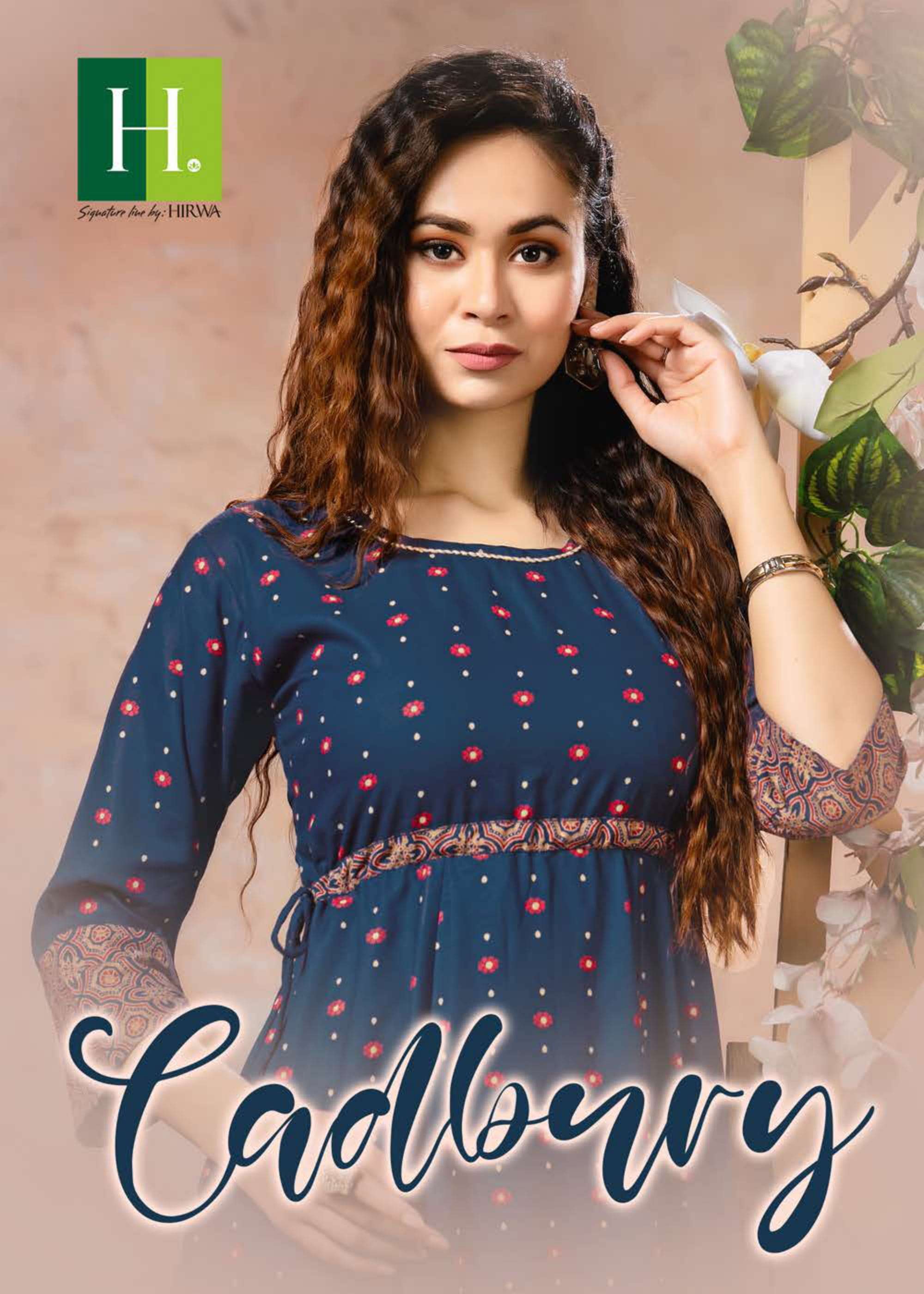 hirwa cadbury rayon prints anarkali kurtis wholesaler 
