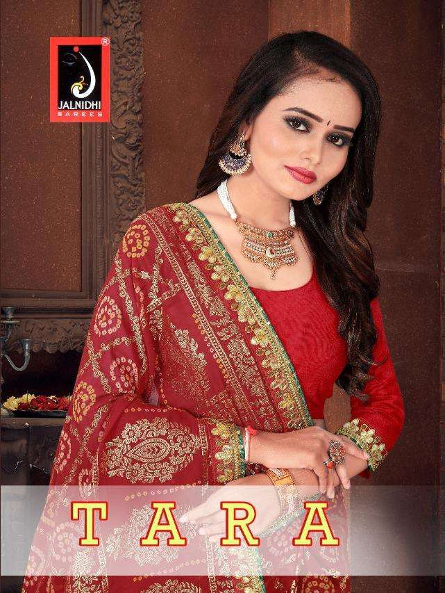 jalnidhi present tara marble georgette bandhani printed fancy saree