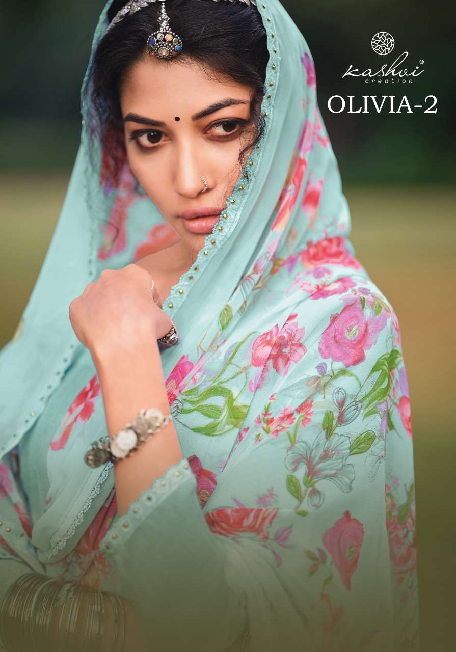 kashvi olivia vol 2 chiffon printed daily wear sarees