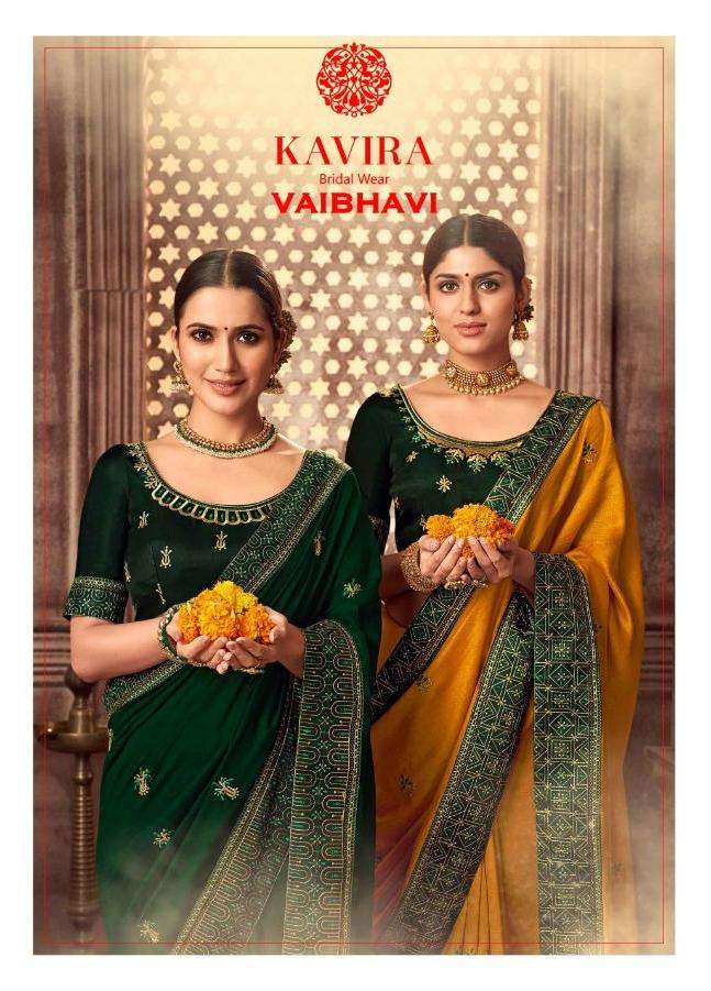 kavira present vaibhavi 2901-2909 series vichitra silk work designer saree