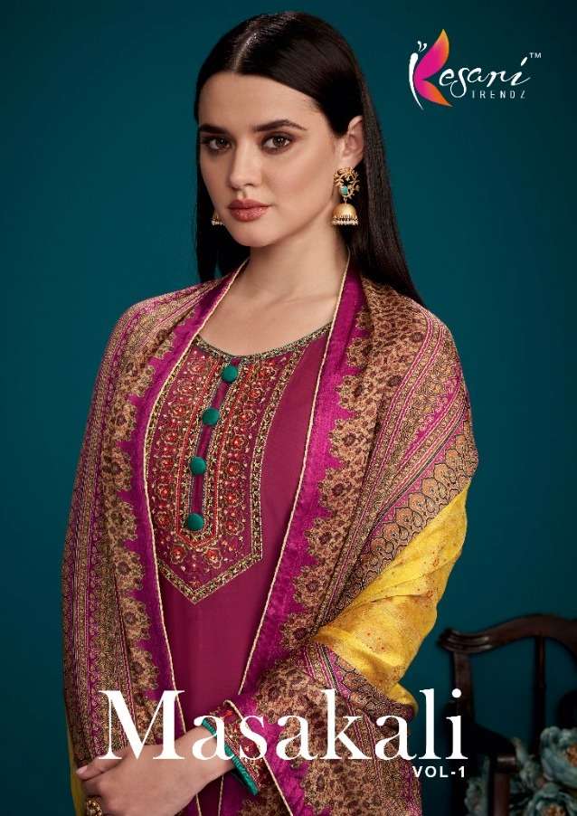 kesari trendz masakali vol 1 viscose maslin embroidery salwar suits