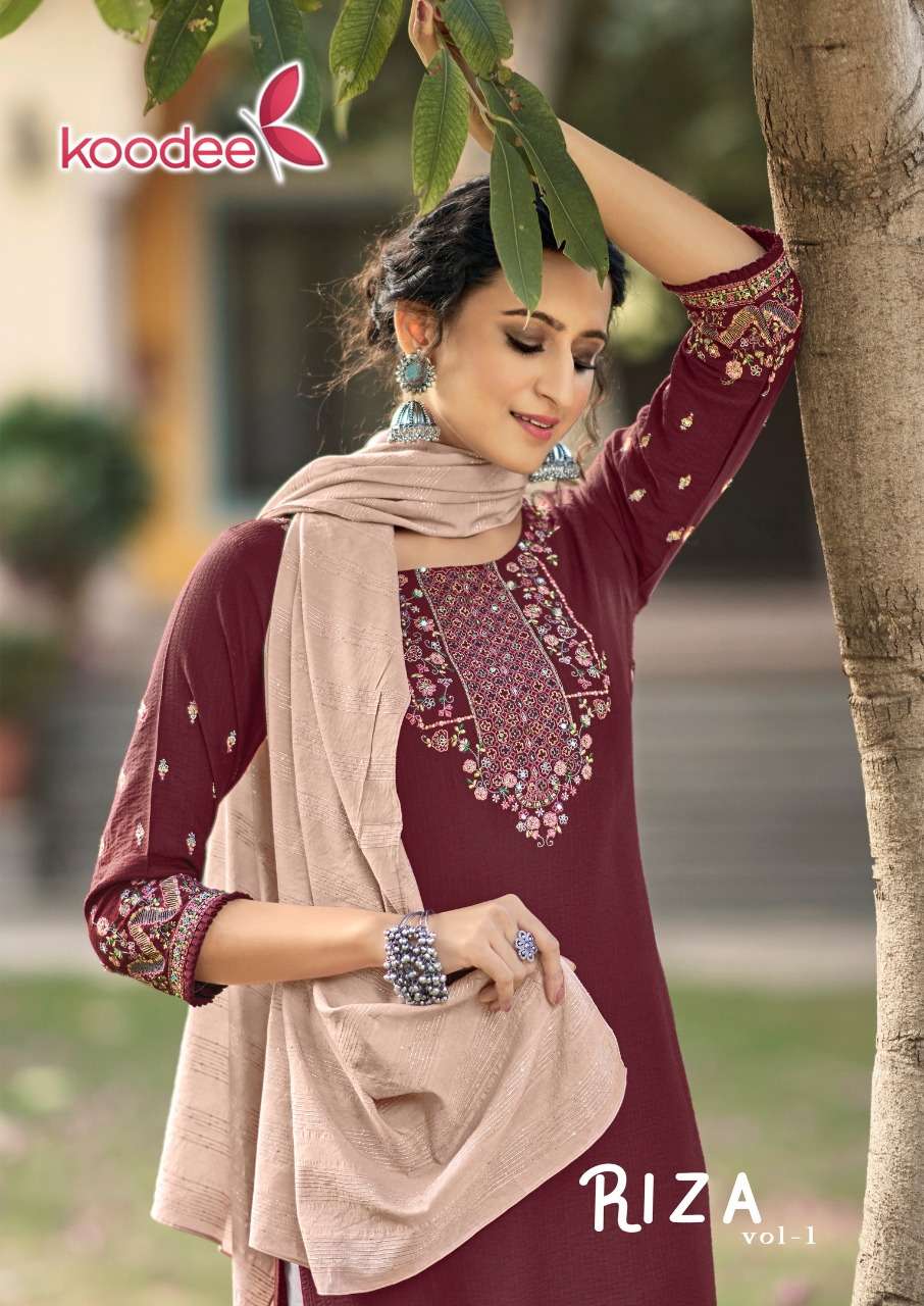 koodee riza vol 1 elegant look full stitch fancy salwar kameez