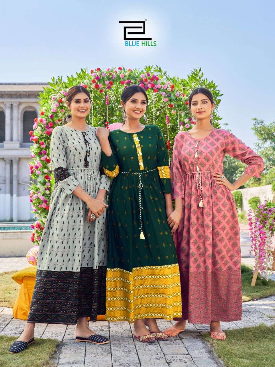 lachak vol 1 by blue hills rayon ladies big size long gown collection