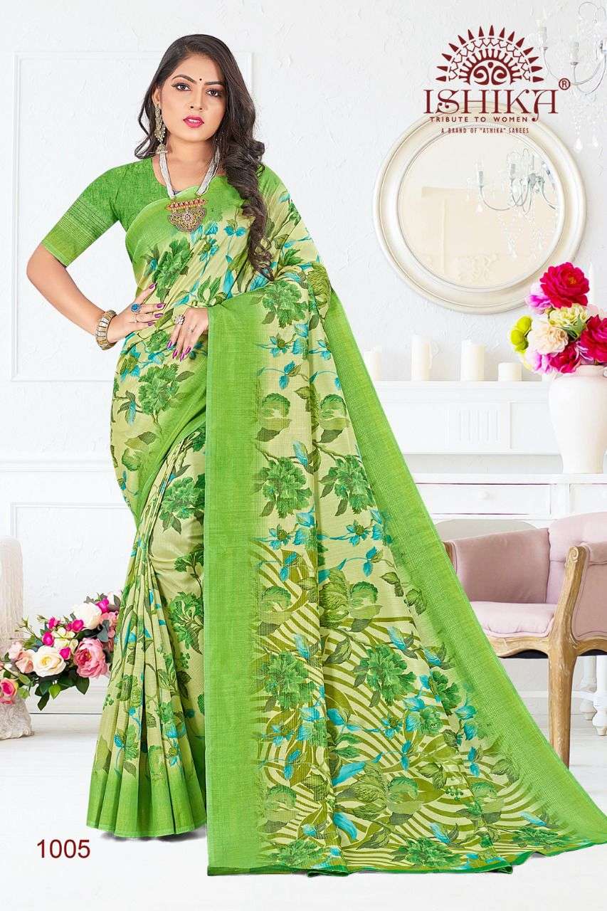 lamhe silk by ishika silk georgette printed regular wear saree