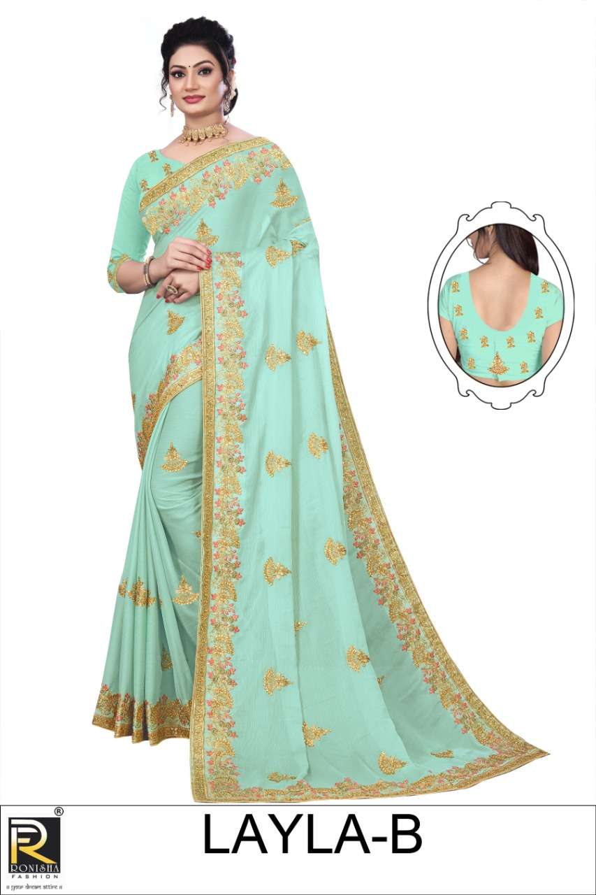 Layla by ranjna saree fancy work designer saree beautiful colour exclusive collection 