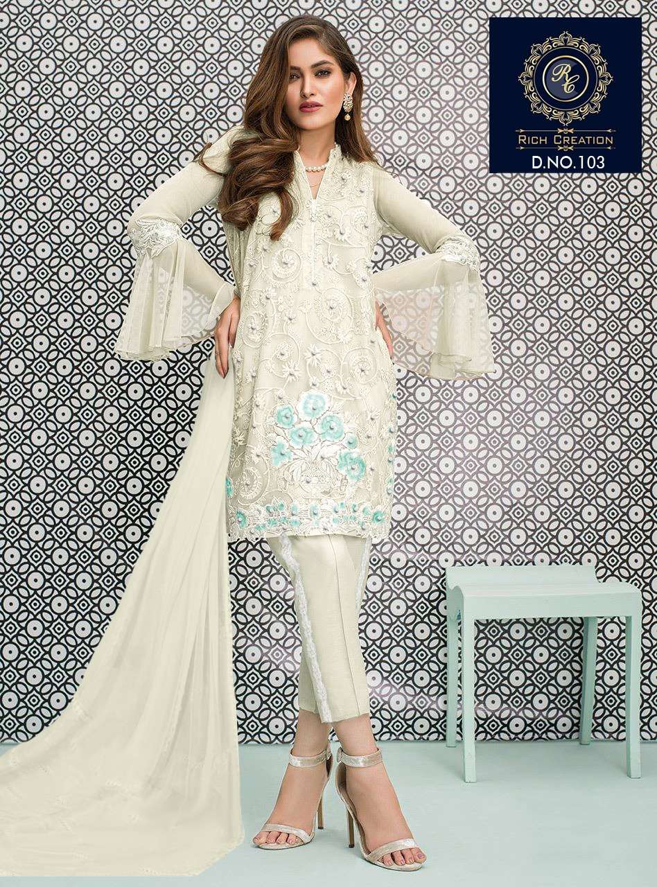 lpc 103 by rich creation georgette pakistani readymade fancy suits