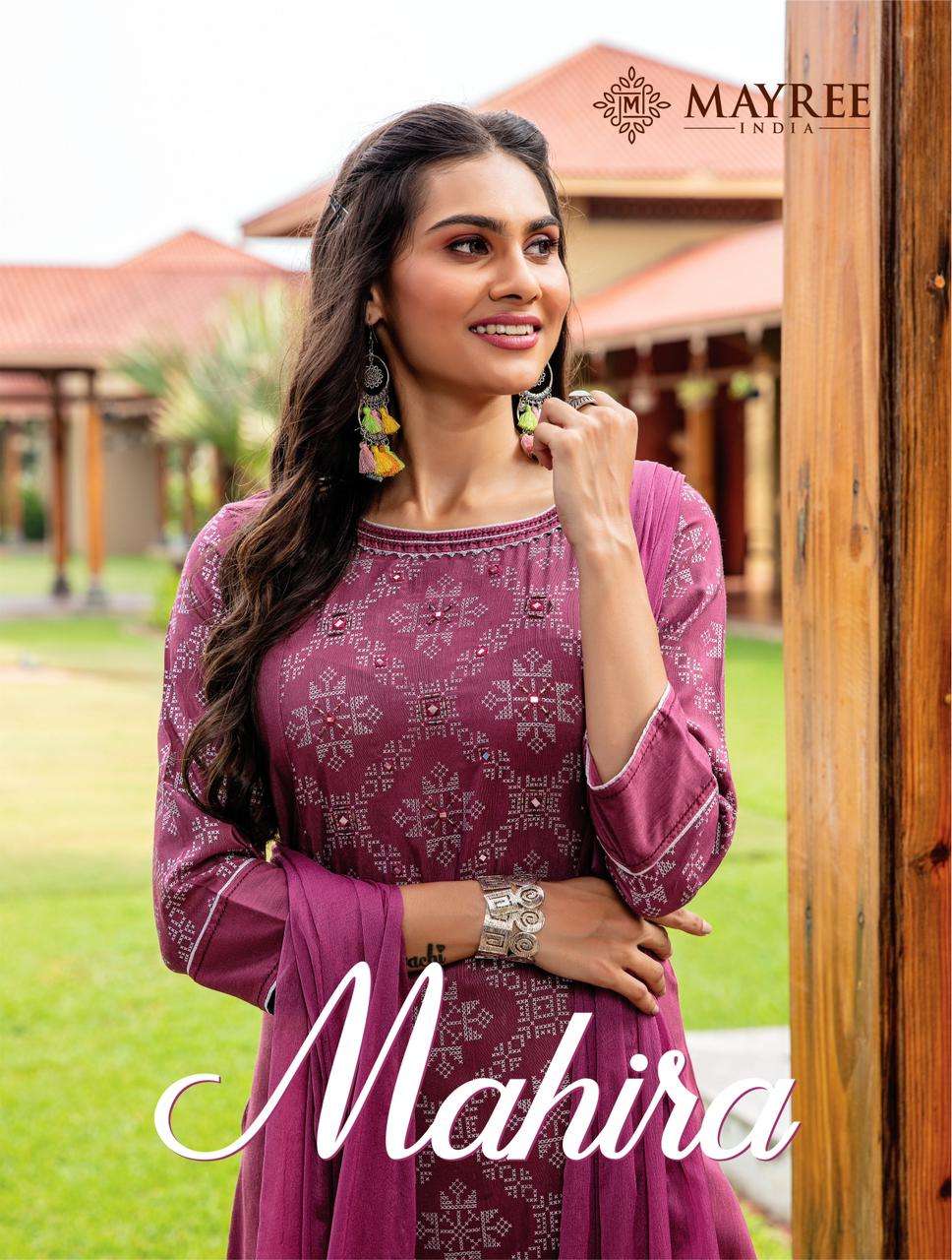 mayree india mahira vol 1 top with pant and dupatta set best price 