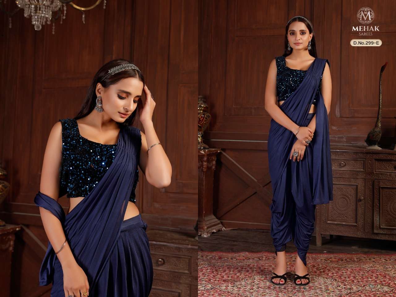 mehak 299 series ready to wear saree silk lycra 