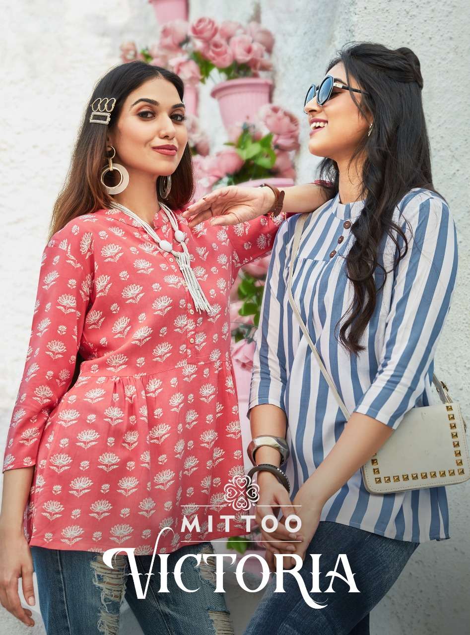 mittoo victoria rayon printed short top collection