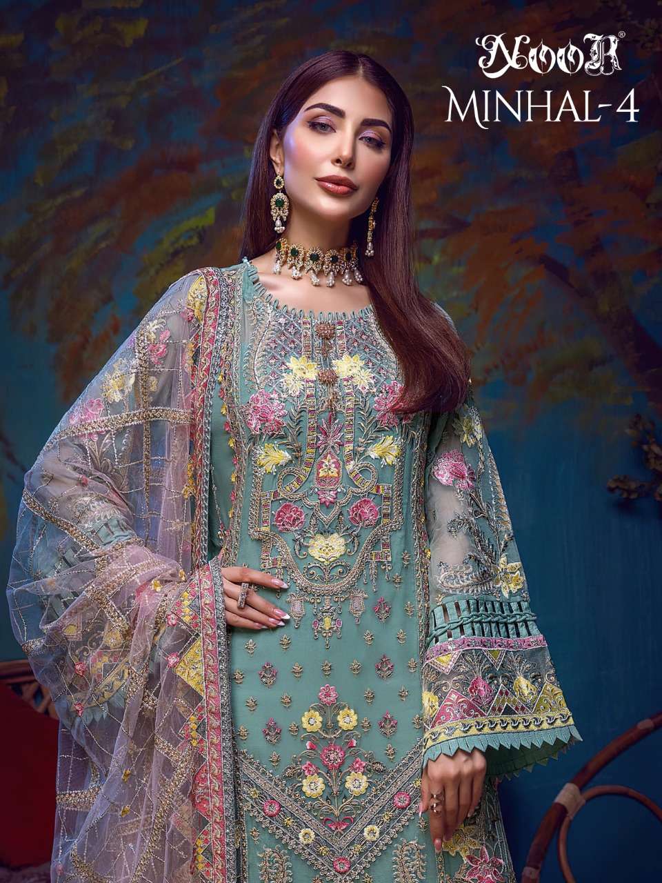 noor minhal vol 4 georgette ladies suits wholesaler 