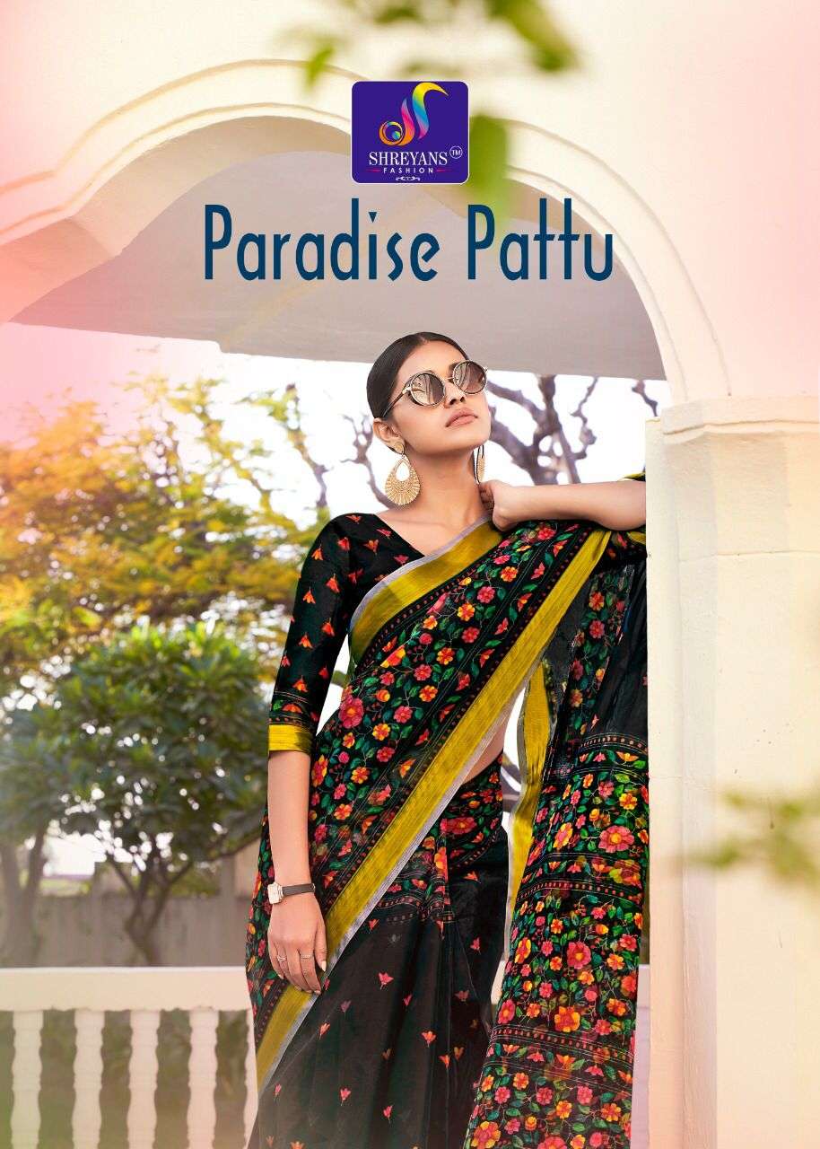 paradise pattu by shreyans fashion organza saree wholesaler