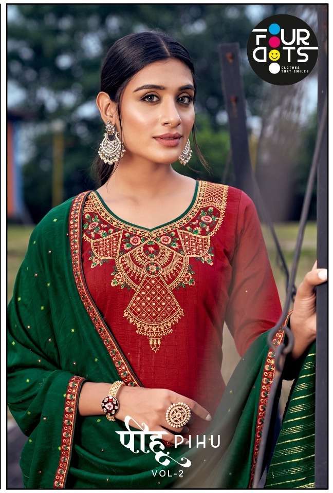pihu vol 2 by fourdots silk weaving fantastic suits exporter
