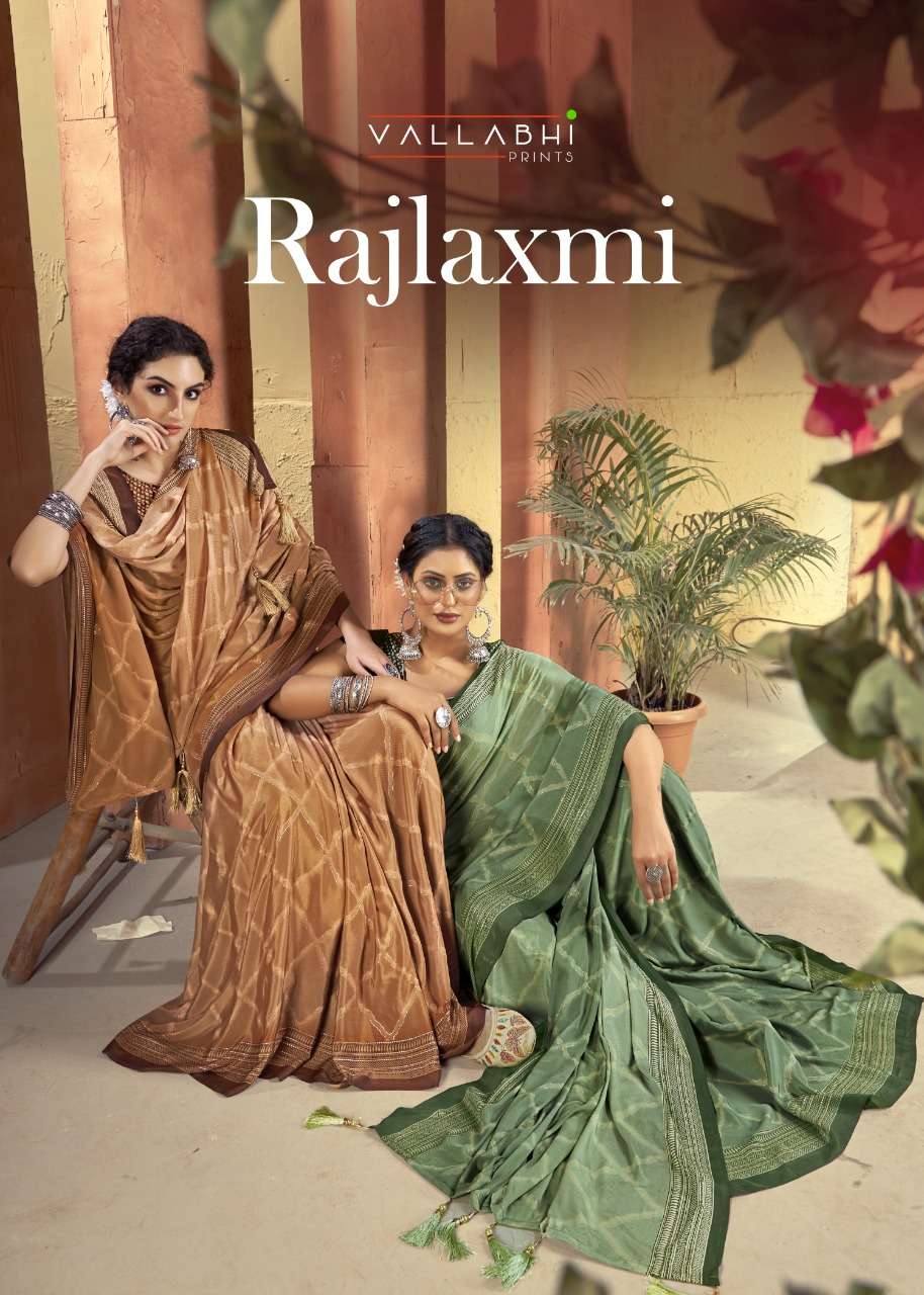 rajlaxmi by vallabhi crape silk printed exclusive fancy sarees