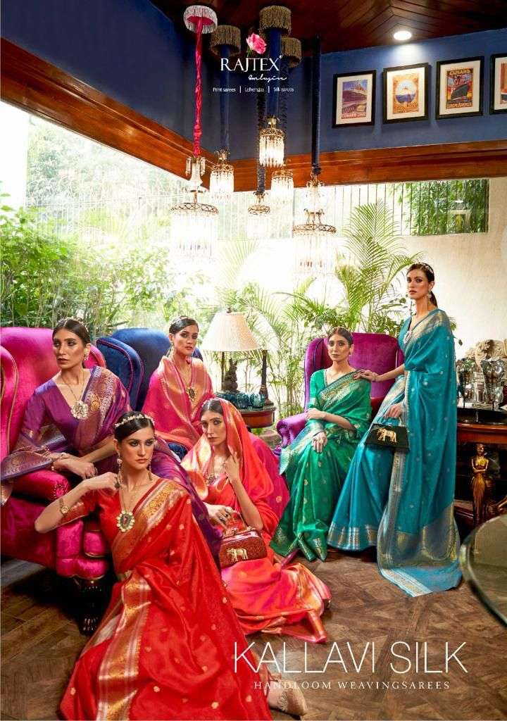 rajtex kallavi silk 223001-223006 series silk festival wear saree wholesaler