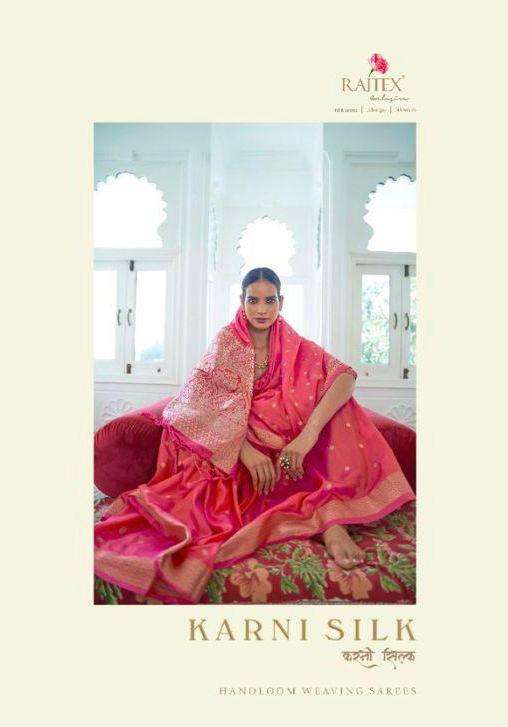 rajtex karni silk stylish handloom weaving 208001-208006 series saree at wholesaler
