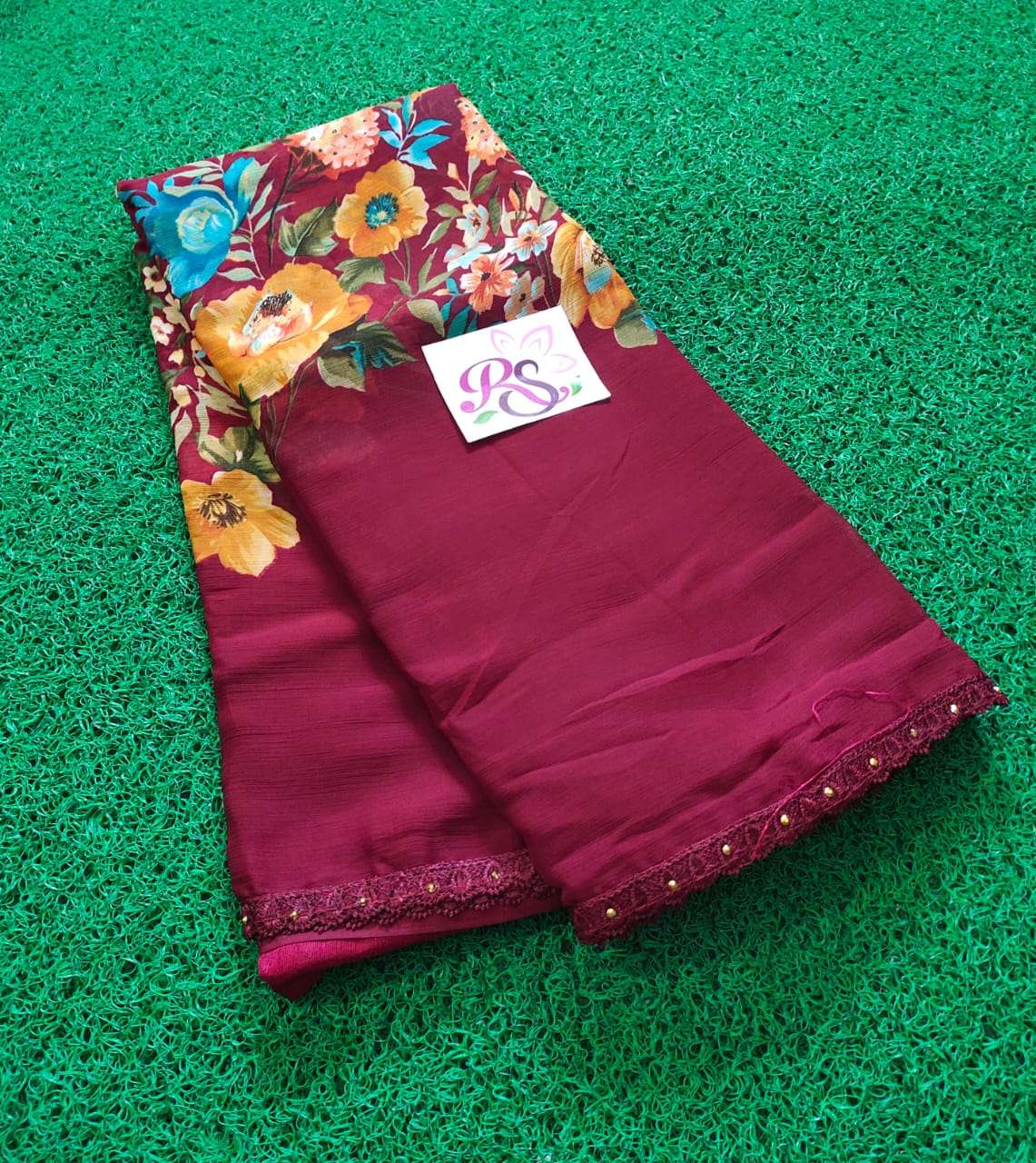 rajyog nirali chiffon with fancy lace border saree 