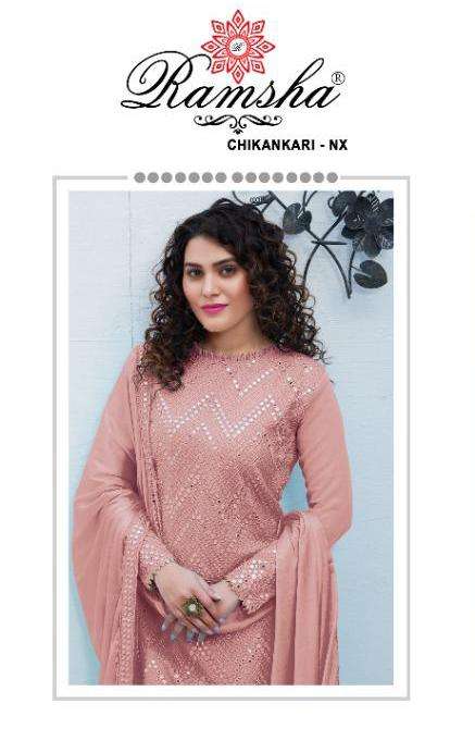 ramsha chikankari vol 1 nx georgette work designer suit collection