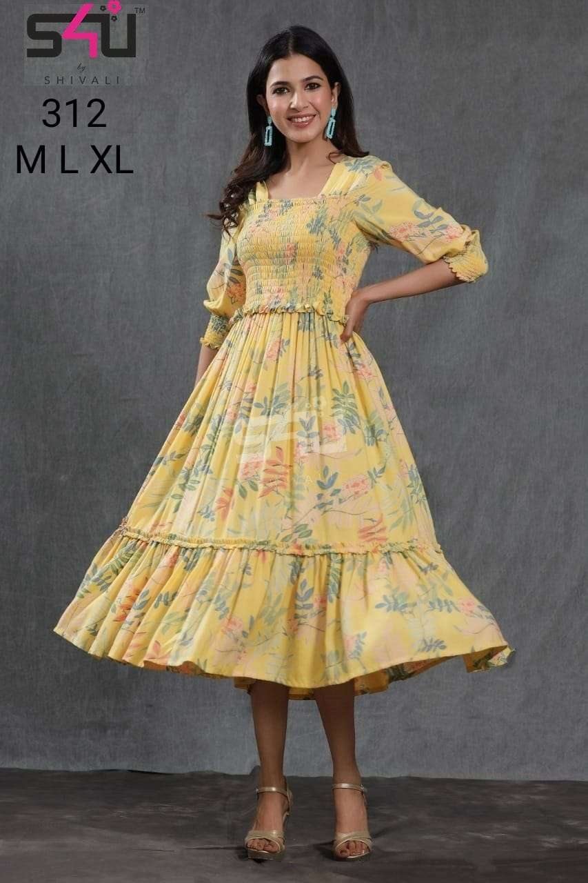 s4u 312 design combo set of flair style kurta for women and girl 