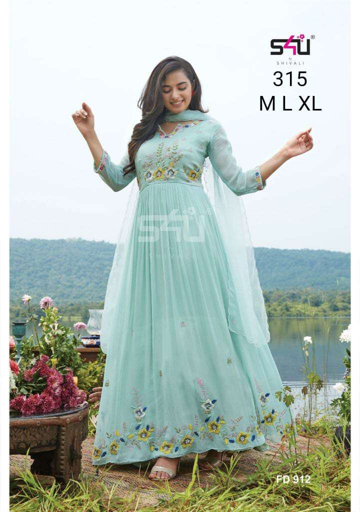 s4u 315 design combo set of heavy party wear kurtis for women 