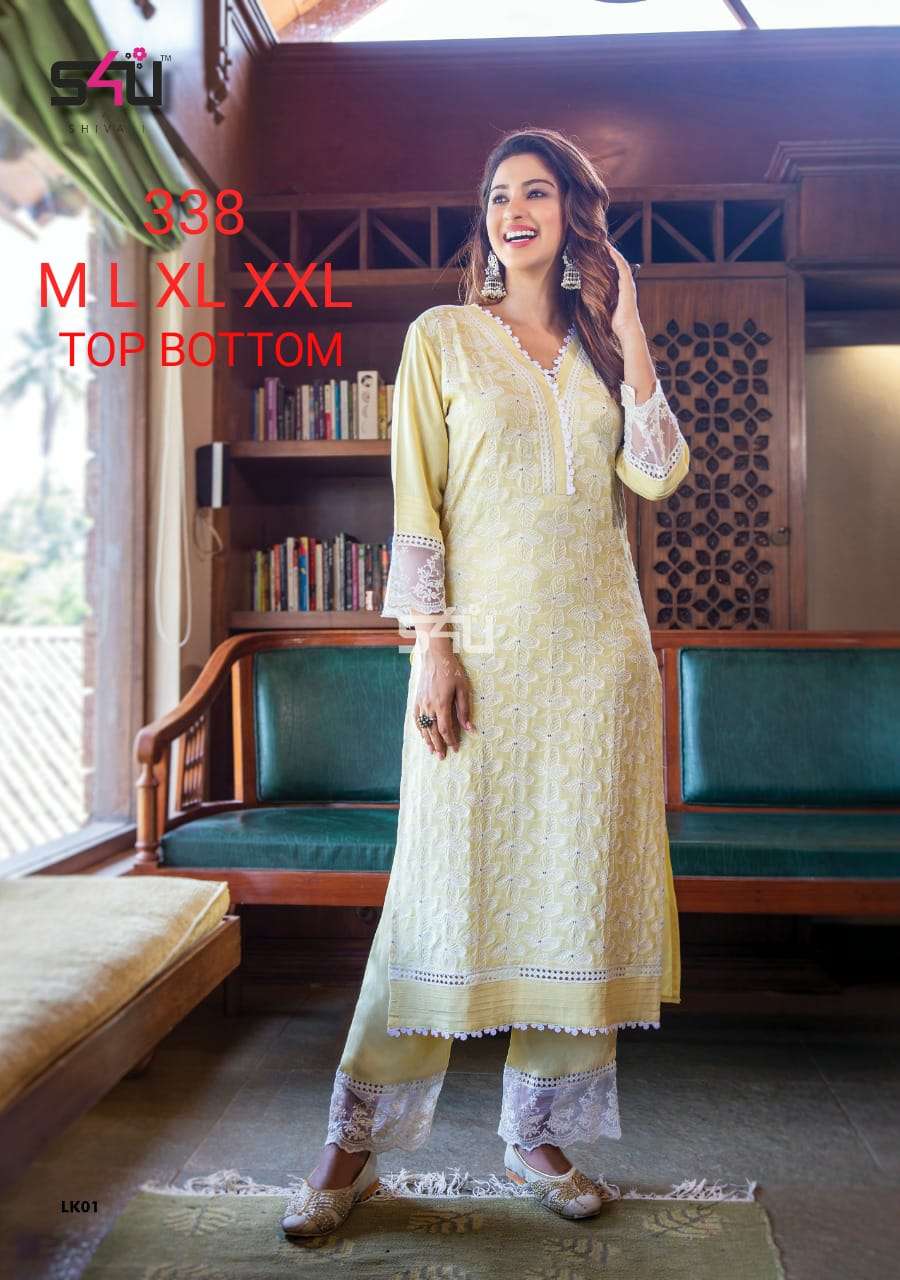 s4u 338 design combo set of kurti with pant 