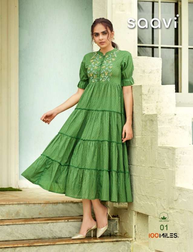 saavi by 100 miles cotton fancy long gown collection