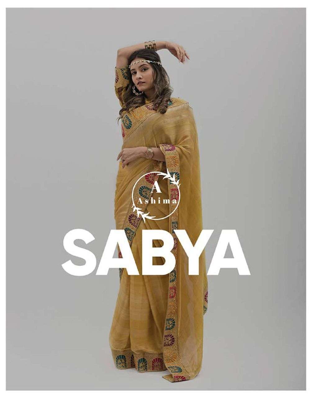 sabya by ashima satin weaving exclusive saree with fancy border