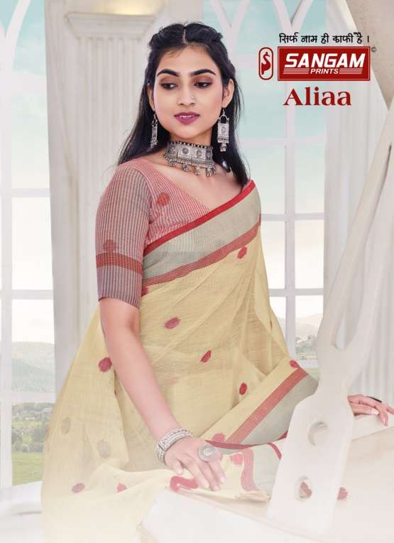 Sangam Aliaa Casual Wear Linen Wear Saree Catalog	