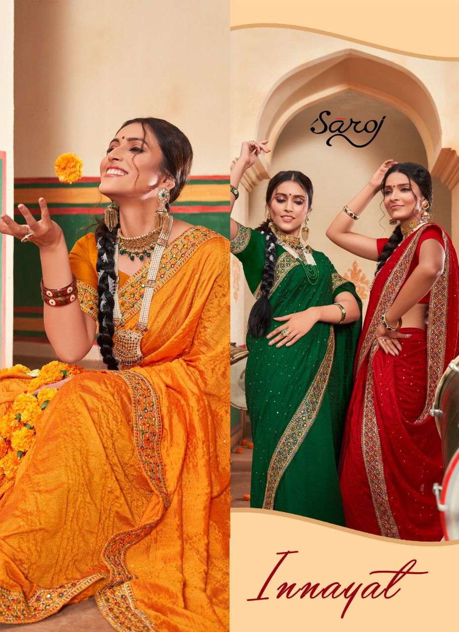 saroj innayat fancy stylish indian sarees wholesale supplier 