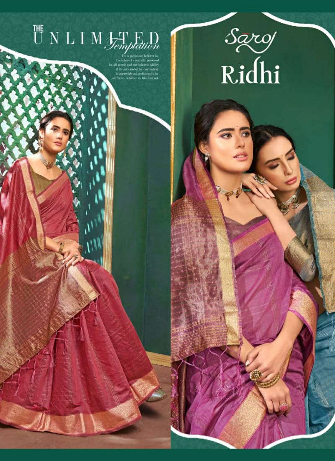 saroj ridhi cotton silk fancy saree exporter
