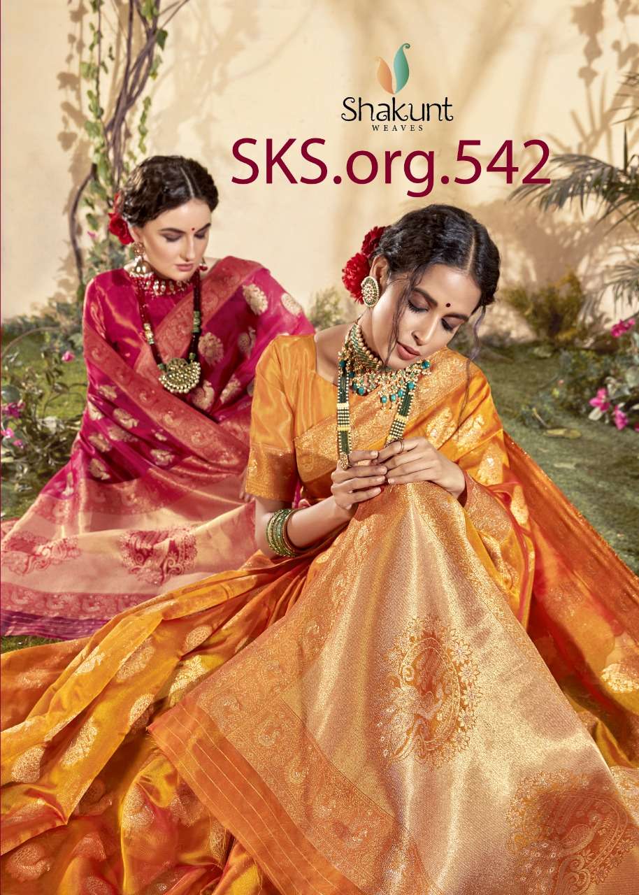 shakunt sks org 542 exclusive organza designer saree