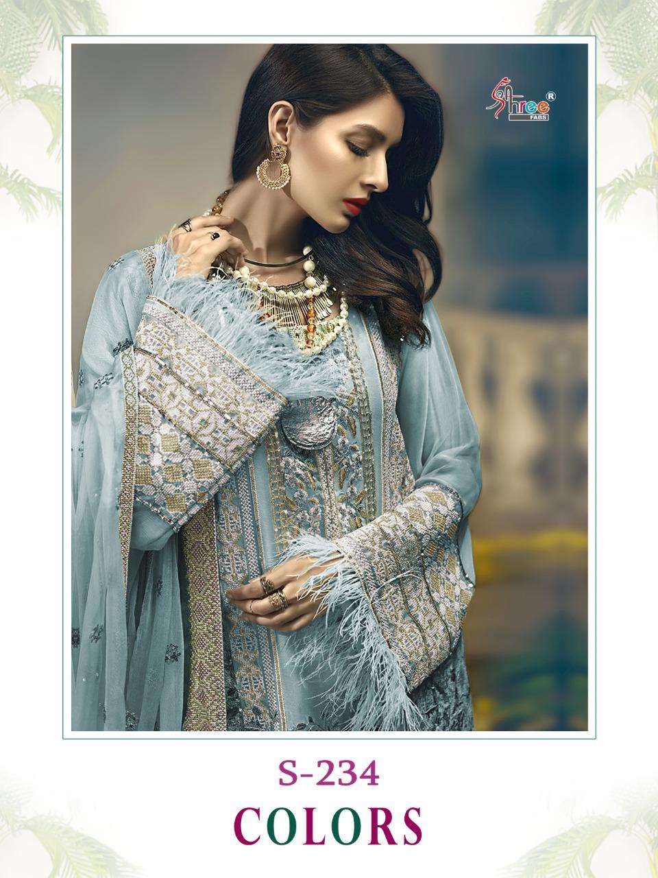 shree fabs s 234 color pakistani dresses with nazneen dupatta 