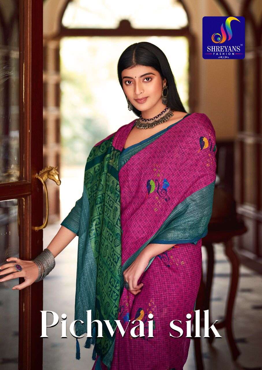 shreyans fashion pichwai silk linen sarees wholesale store 