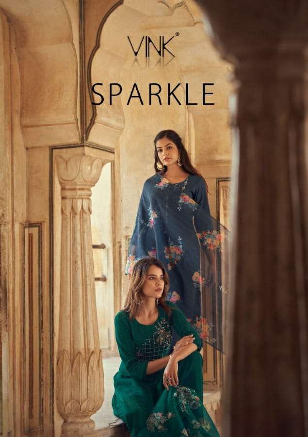 sparkle by vink readymade elegant work kurta with pants and dupatta 