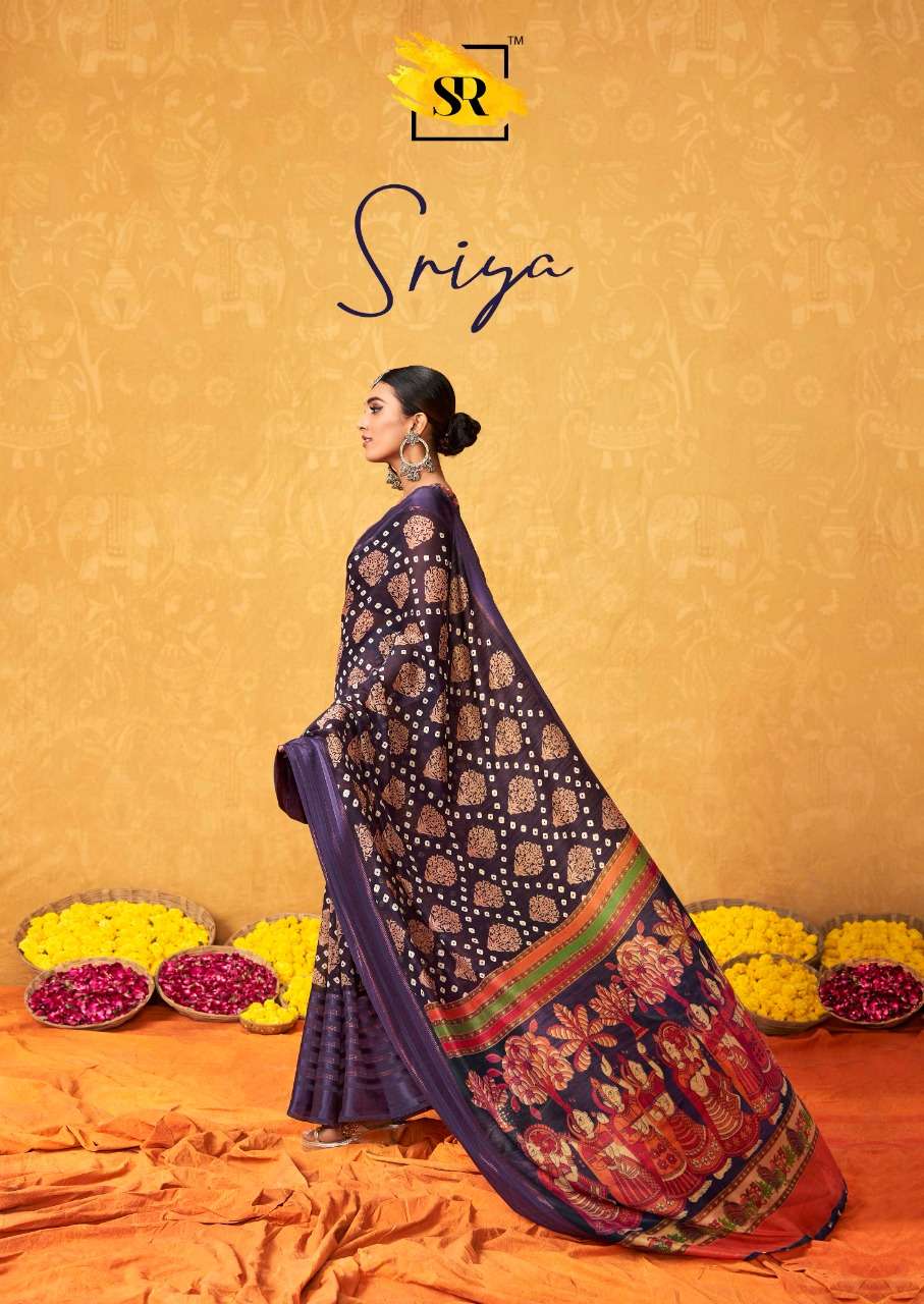 sr launching sriya cotton satin kalamkari printed saree with kalamkari blouse