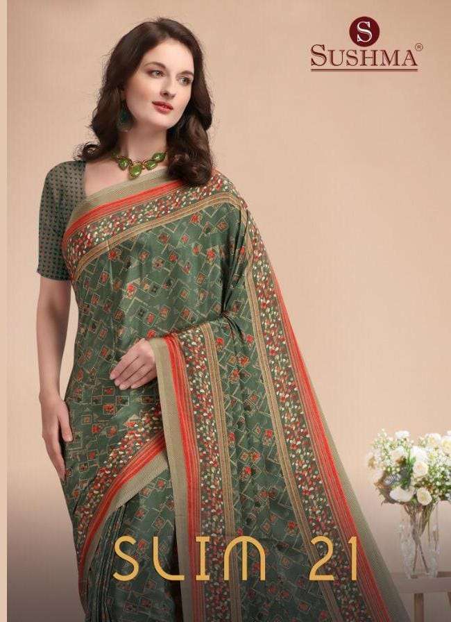sushma slim vol 21 crape printed daily wear saree wholesaler