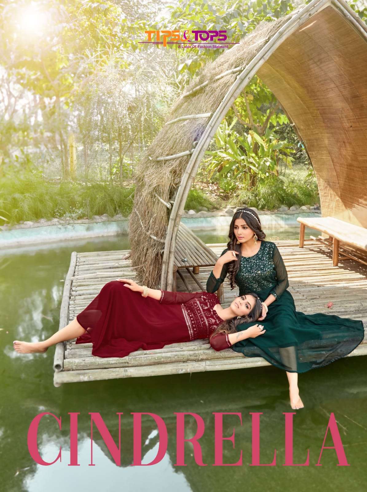 tips & tops cindrella georgette long party wear gown collection