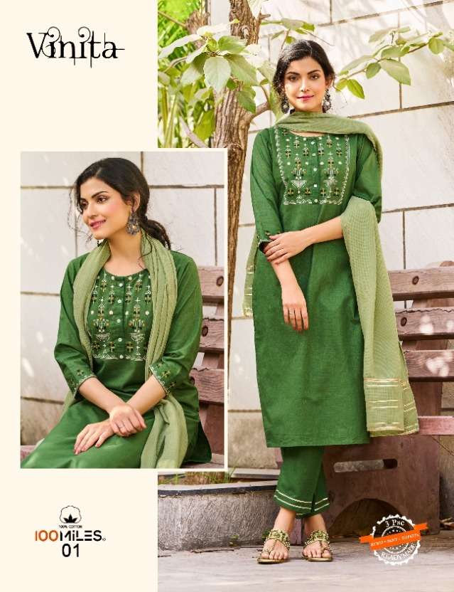 vinita by 100 miles cotton readymade daily wear salwar kameez