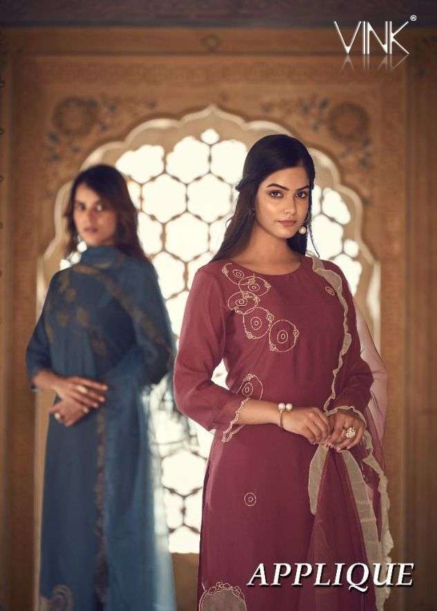 vink applique kurta with dupatta and pants set new collection 2023