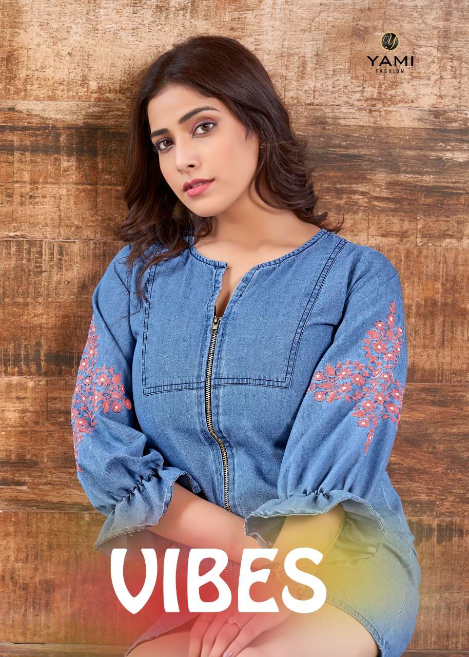 yami fashion vibes denim tunic for girls new design for summer sale
