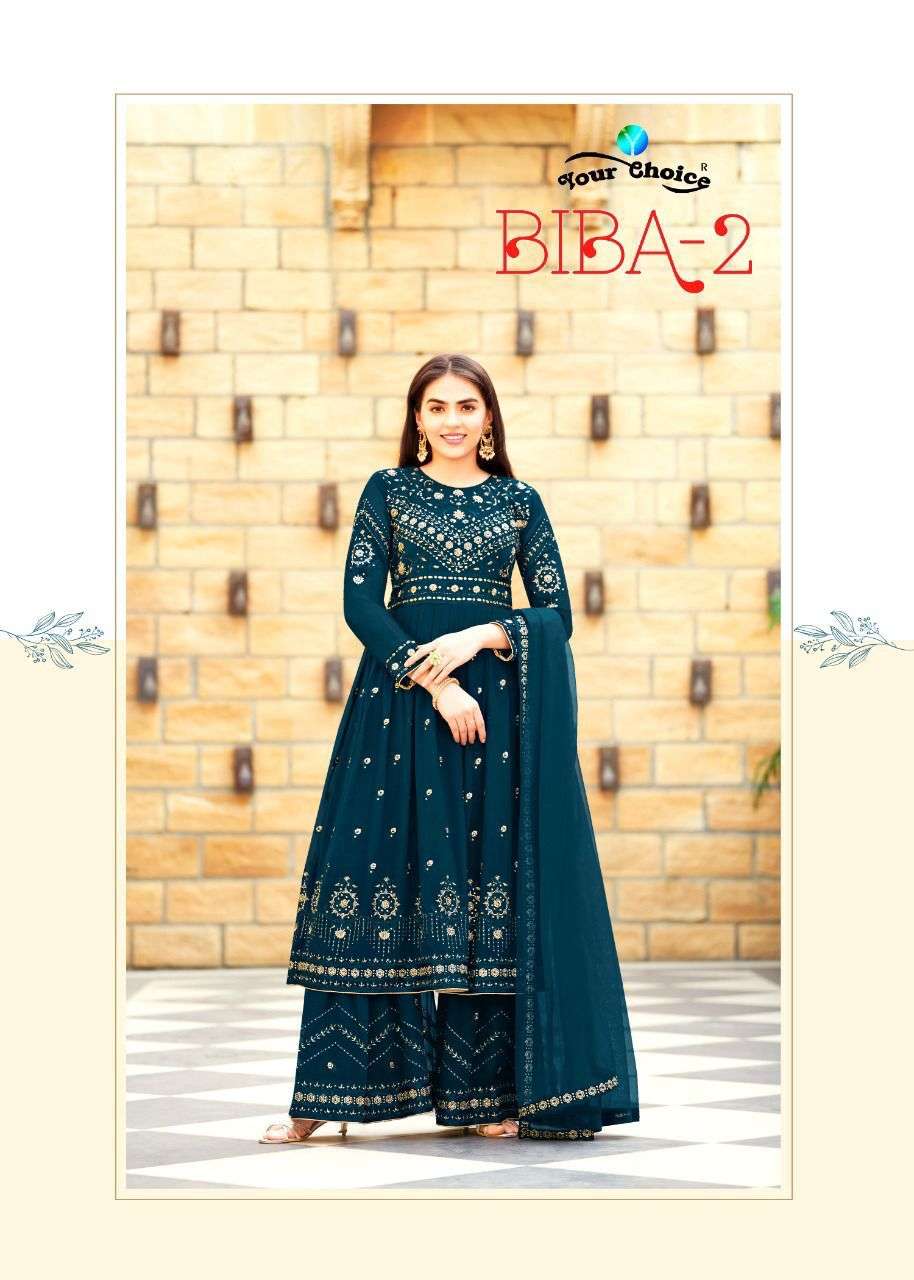 your choice biba vol 2 long peplum with garara stitched salwar kameez design 2022
