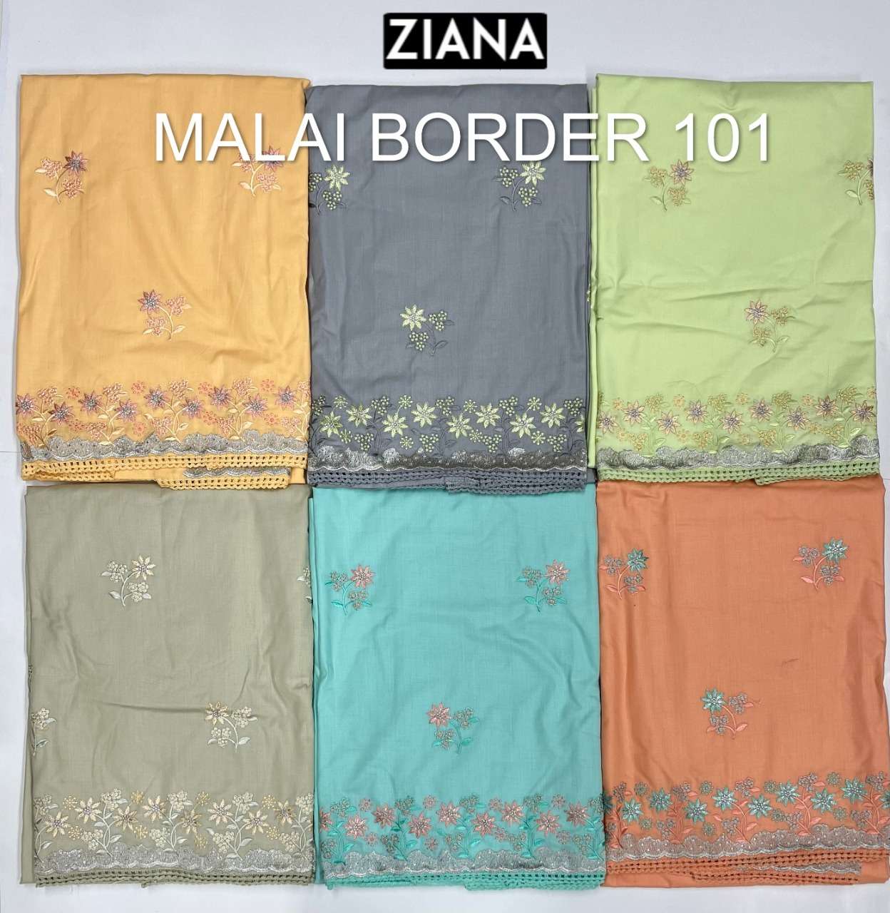 ziana malai border 101 cotton embroidery dress material non catalog 